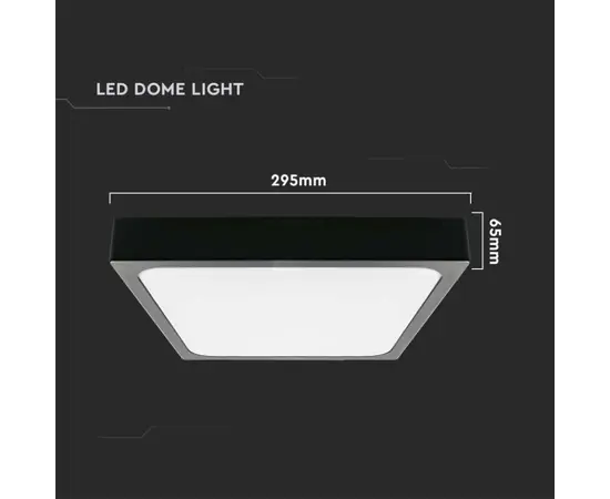 Lamp V-TAC LED IP44 24W 4000K 295 295mm sensor black 7673