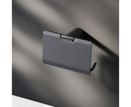 Toilet paper holder with lid AM.PM X-Joy Black Matt A8434122