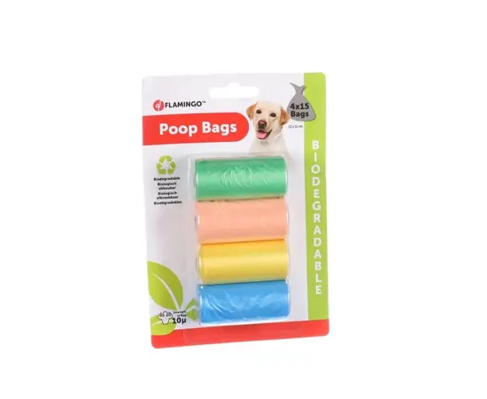 Пакеты для собачьих экскрементов Flamingo AFBRA BIO MIX 4x15шт