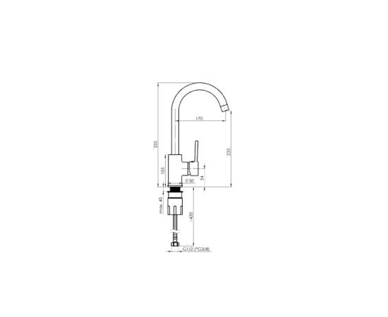 Washbasin faucet Rubineta Axe-33 (ST)