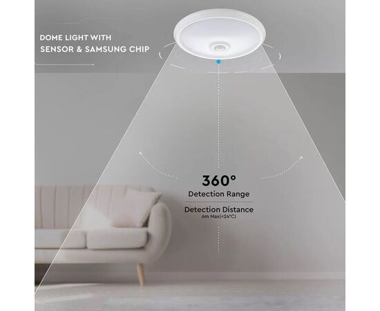 Светильник с датчиком движения V-TAC LED Samsung 808 4000K 12W