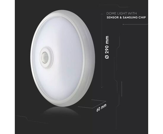Светильник с датчиком движения V-TAC LED Samsung 808 4000K 12W