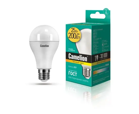 შუქდიოდური ნათურა Camelion 25W А65 Е27 3000K
