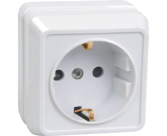 External power socket grounded IEK РС20-3-ОБ 1 sectional white