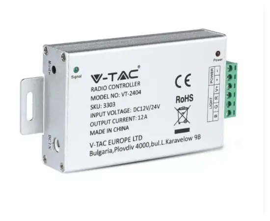 Пульт радиоконтроллера для светодиодной ленты V-TAC 3303 12/24V 144W
