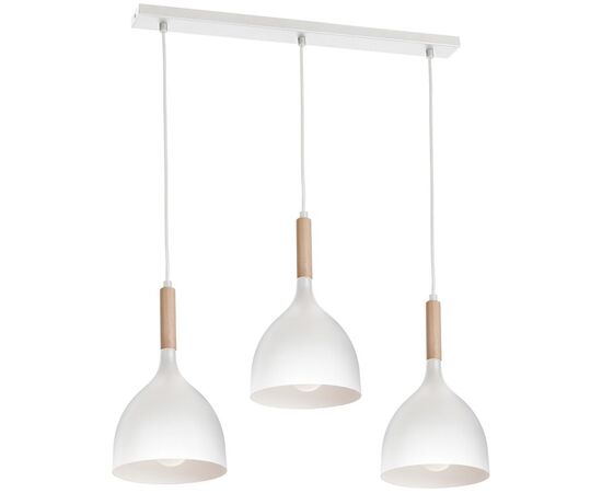 Люстра Luminex Noak Wood 1196 3x60W E27 белая/натуральное дерево
