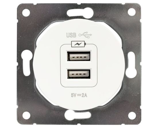 როზეტი USB DPM Soul SEU1028W 2 განყოფილებიანი თეთრი