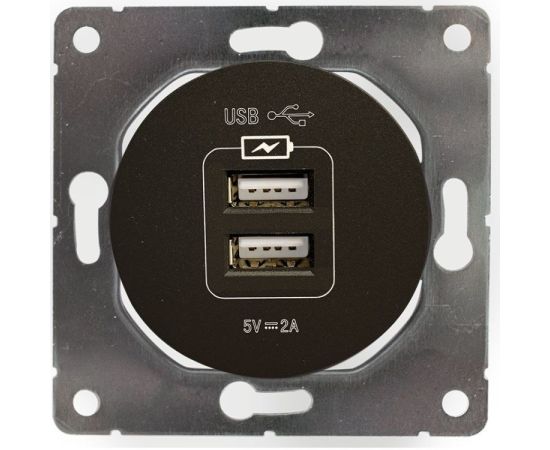 USB როზეტი DPM Soul SEU1028B 2 განყოფილებიანი შავი