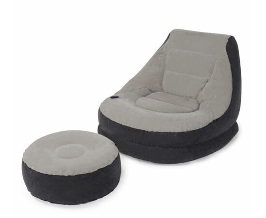 Inflatable Ultra Lounge Chair With Cup Holder And Ottoman Set Intex 99х130x76 64x28