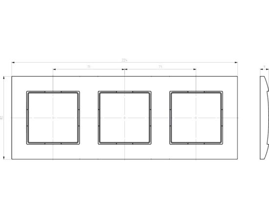 Frame Ospel Aria R-3U/00 3 sectional white