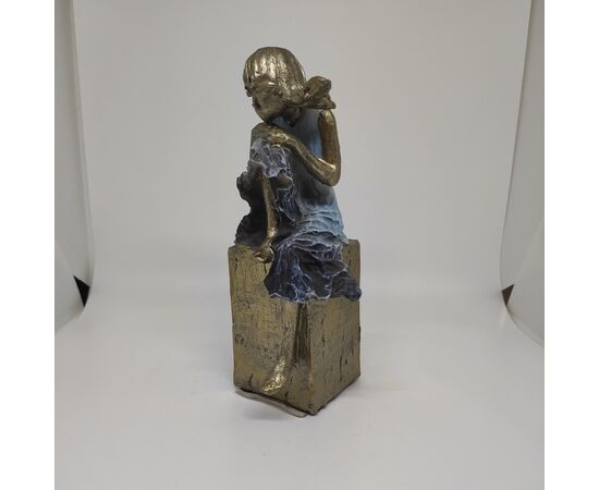 Figurine polyester ballerina on chair SH-5208