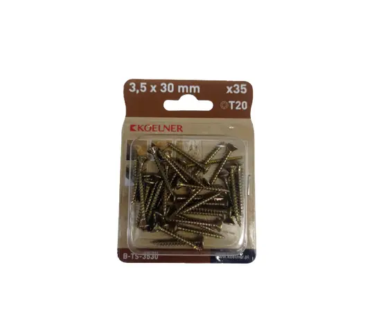 სჭვალი ხის მაგარიზედაპირი Koelner 3,5x30 მმ 35 ც B-TS-3530  ბლისტი