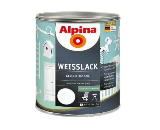 Enamel Alpina Weisslack white 750 ml