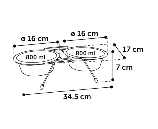 Миска Flamingo STAND ARJUN 16см 800мл