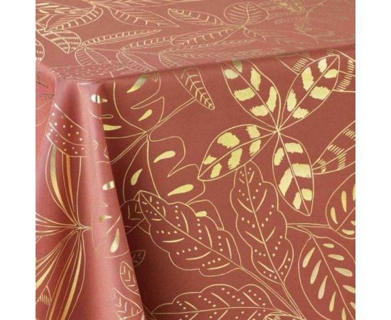Table cloth cover with pink gold details 150x240 cm METALLIC TERRACOTTA/365174