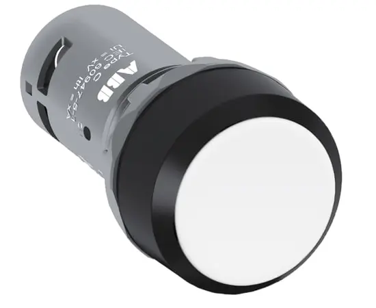 Кнопка ABB белая 22mm 2NO