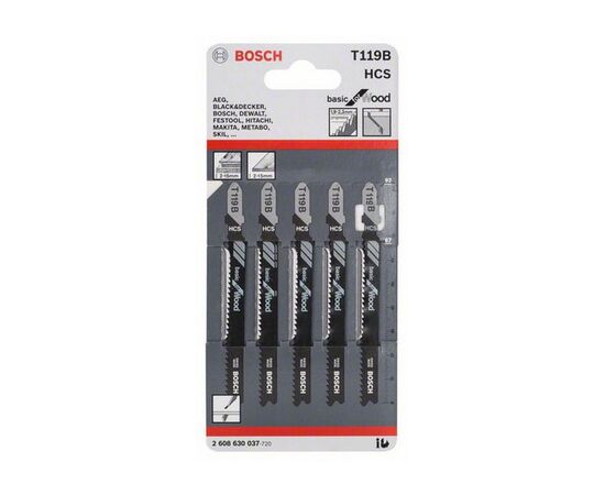 Jigsaw blade for wood Bosch HCS T119B 92 mm 5 pcs (2608630037)