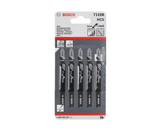 Jigsaw blade for wood Bosch HCS T119B 92 mm 5 pcs (2608630037)