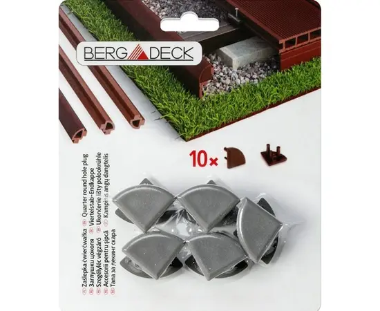 Заглушка на угол полукруглый Bergdeck BDZC01 антрацит 25x25 мм 10 шт