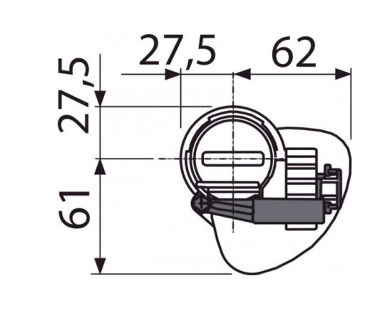 Intake mechanism with lower connection Alcadrain A18-1/2"