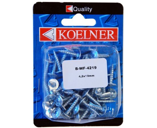 Screw for thin plates with press washer Koelner 50 pcs 4,2x19 mm B-WF-4219 shiny