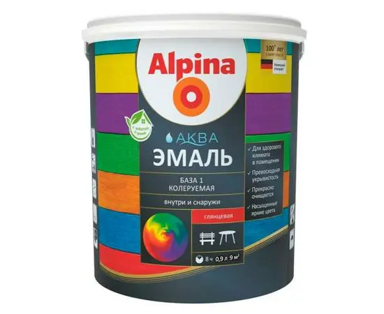 Acrylic enamel Alpina Aqua tinted glossy 0.9 L