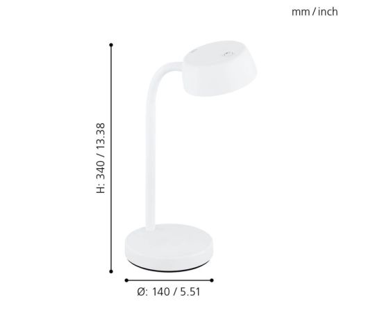 Лампа настольная LED Eglo 4.5W CABALES белая 99334
