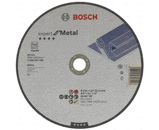 Cutting disc for metal Bosch Expert for Metal 230x22.23x1.9 mm (2608603400)