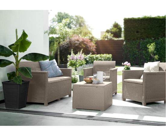 Set of garden furniture Allibert Emma cappuccino/sand