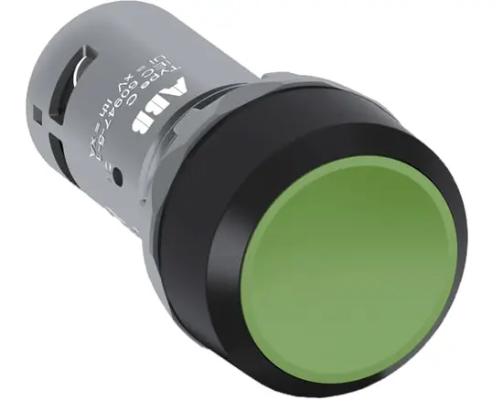 Button ABB green 22mm 1NO 1NC
