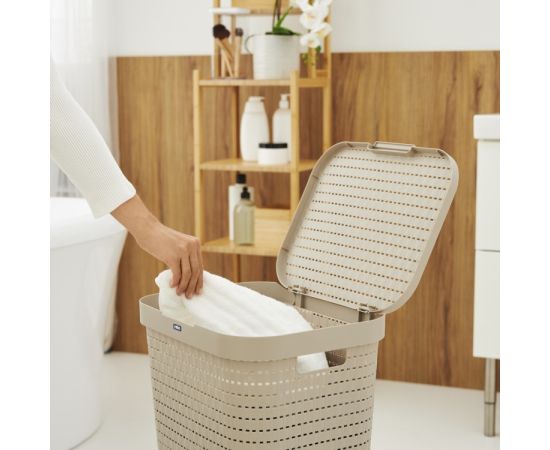 Laundry basket Rotho 55 l COUNTRY cappuccino