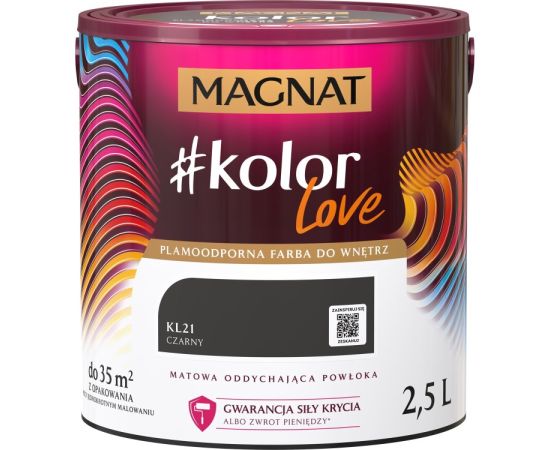 საღებავი ინტერიერის Magnat Kolor Love 2.5 ლ KL21 შავი