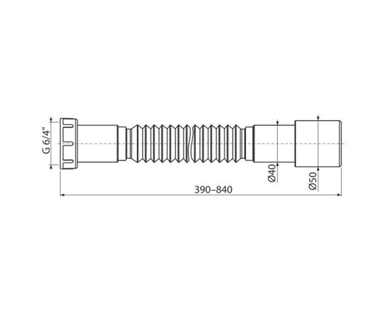 მიერთება მოქნილი Alcadrain A770 6/4"x40/50