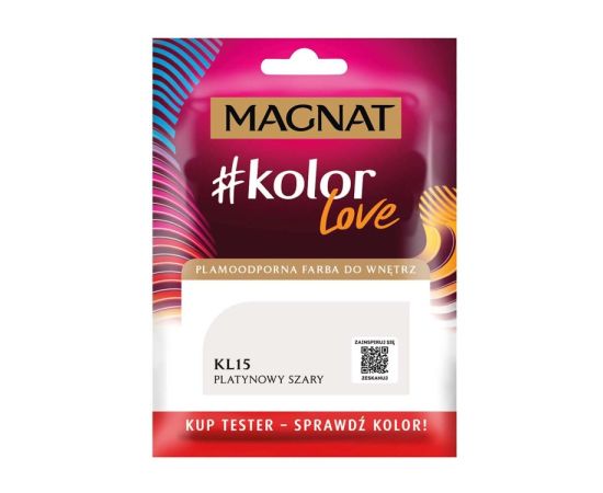 საღებავი-ტესტი ინტერიერის Magnat Kolor Love 25 მლ KL15 პლატინისფერი ნაცრისფერი