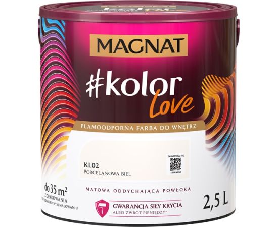 საღებავი ინტერიერის Magnat Kolor Love 2.5 ლ KL02 ფაიფური თეთრი