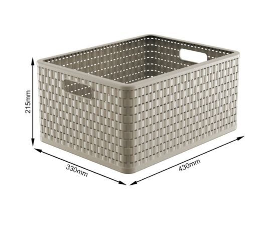 Basket Rotho A4 plus 28l COUNTRY cappuccino