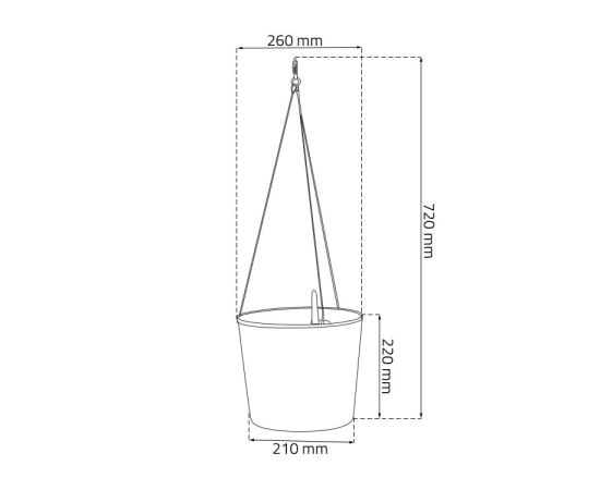 Flower pot Prosperplast RATO-anthracite DRTW260-S433 26 cm