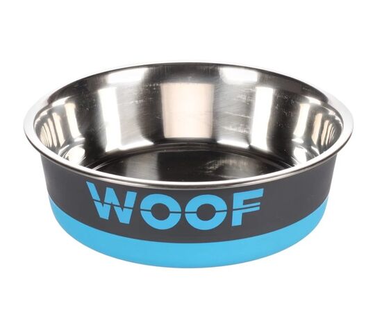 Миска Flamingo WOOF GREY/BLUE 400мл 14см