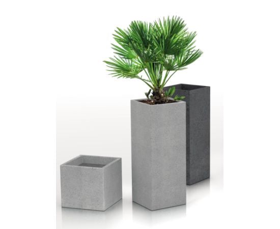 Ceramic flower pot Scheurich 240/48 C-Cube Stony grey 11 l