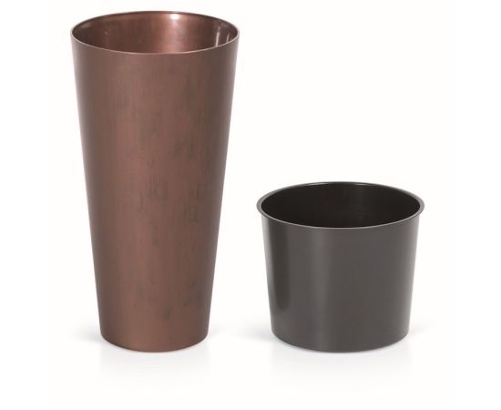 Plastic pot for flowers Prosperplast TUBUS SLIM CORTEN DTUSC 7601U 300 mm steel