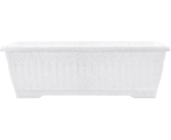 Балконный Горшок пластиковый с подставкой Терра 100*19  (белый флок)