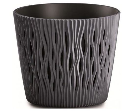 Plastic flower pot DSR190 S433 black