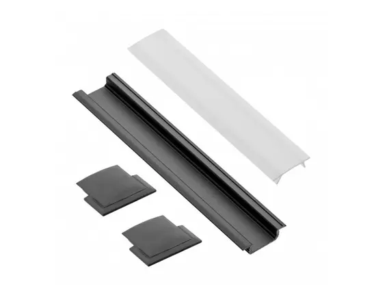 Профиль комплект GLAX GTV LED ленты 2м матовый врезной черный