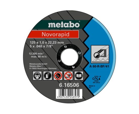 საჭრელი დისკი Metabo Novorapid 125x1,0x22მმ