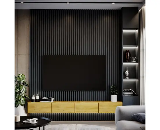 დეკორატიული რეიკა Lamele3D Dark Navy 2750x40x30 მმ