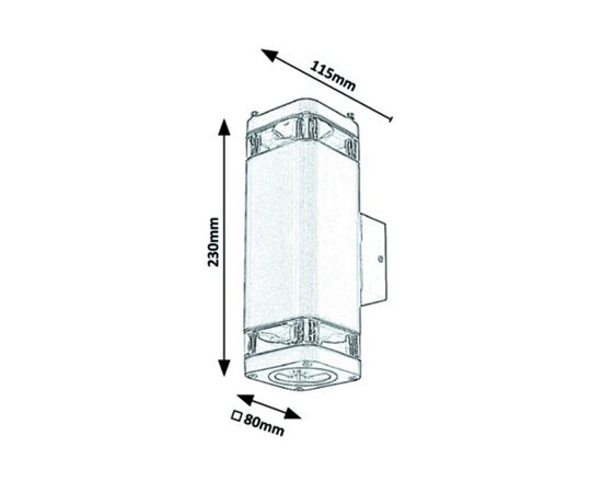 სანათი კედლის Rabalux Sintra 7956 IP44 GU10 2x MAX 25W
