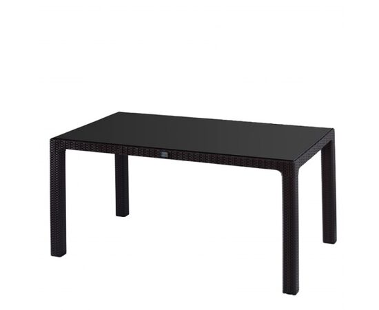 Стол со стеклом BEGONYA RATTAN TABLE WITH GLASS Brown