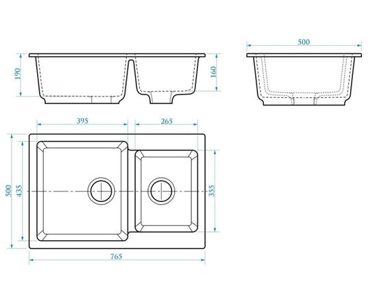 Marble sink Marrbaxx Model 191 765x500 mm