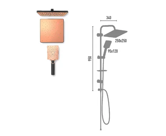 Душевая система Valtemo Maxima Bronze Black VS-5965
