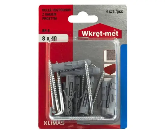 Expansion plug with straight hook Wkret-met BP-08 8x40/50 mm 9 pcs